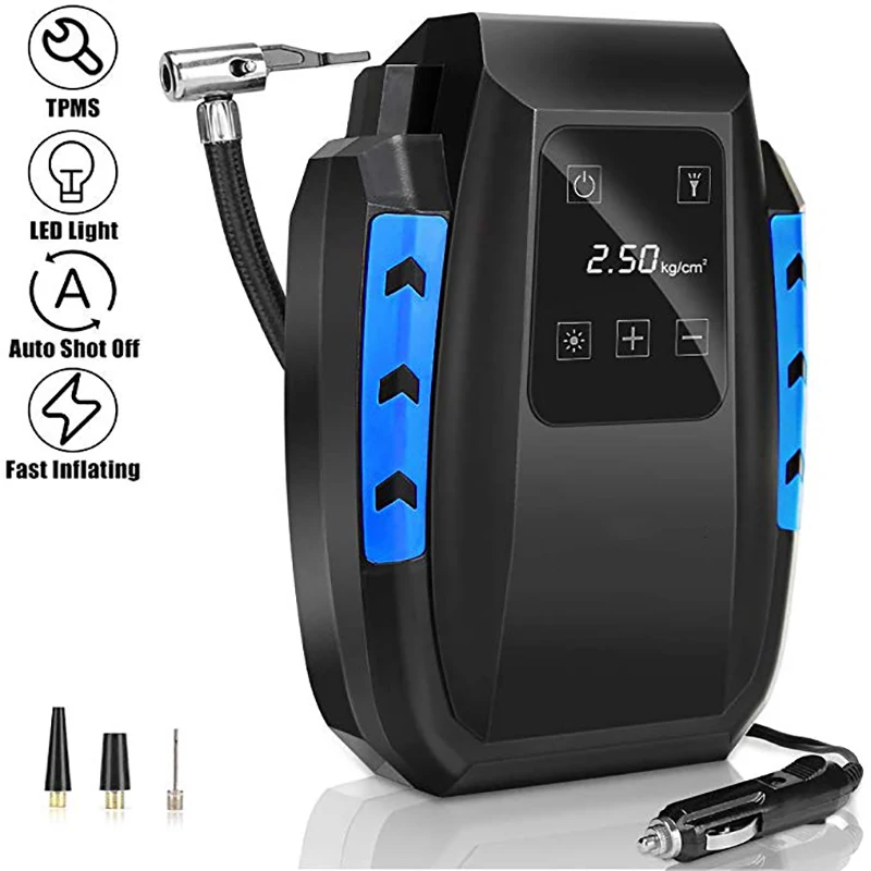 

Портативный автомобильный воздушный компрессор, насос для накачки воздуха, 12 В, 150 фунтов на квадратный дюйм, со светодиодной подсветильник ...