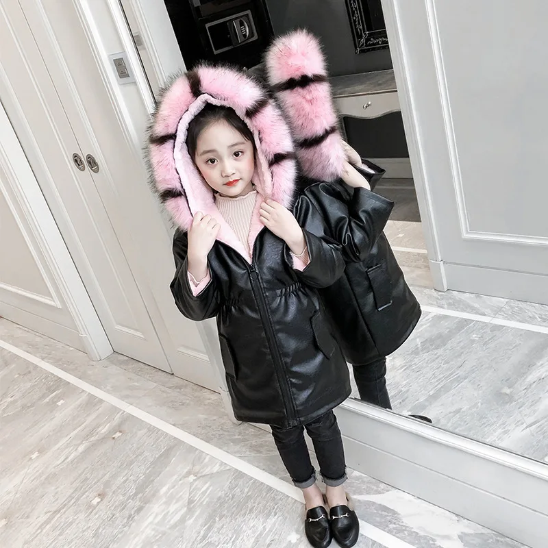 Новинка 2020 зимняя длинная куртка для девочек Толстая теплая из искусственной