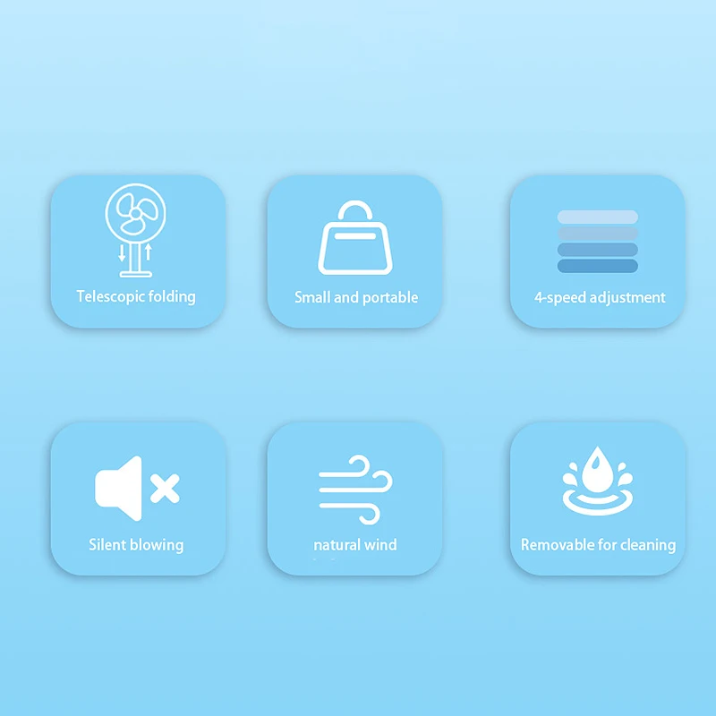 

P20 Portable Folding Fan Table Fan USB Charging Fan Adjustable Angle Air Cooling Silent Fan