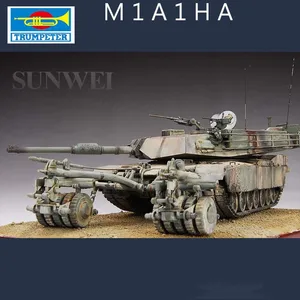 Trumpeter 135 масштаб Electr, США M1A1HA, основной боевой танк с мотором, землеройная машина, модель сборки, строительные элементы, сделай сам