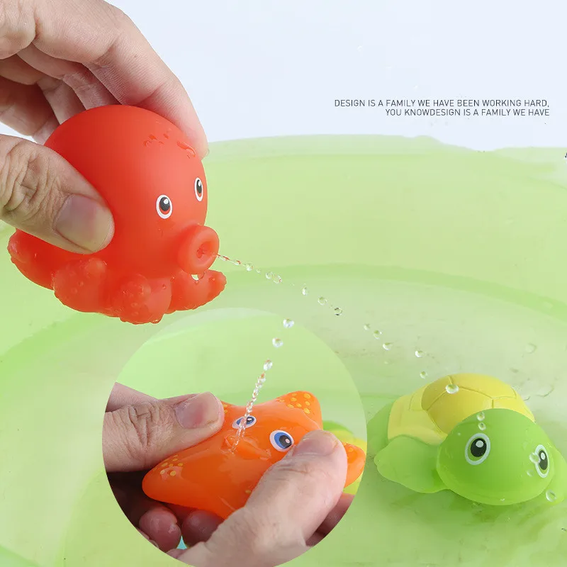 7 шт. игрушки для ванной детские пляжные игры в воде мягкие резиновые животных