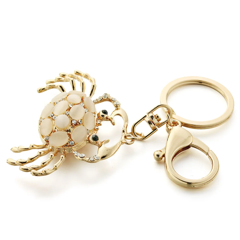 Dalaful краб брелок сумка кулон довольно шикарные опалы хрустальные брелоки