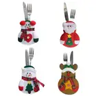 1 шт. рождественские украшения, снеговик, держатель для кухонной посуды, сумка, подарок вечерние, Рождественское украшение, рождественские украшения для домашнего стола