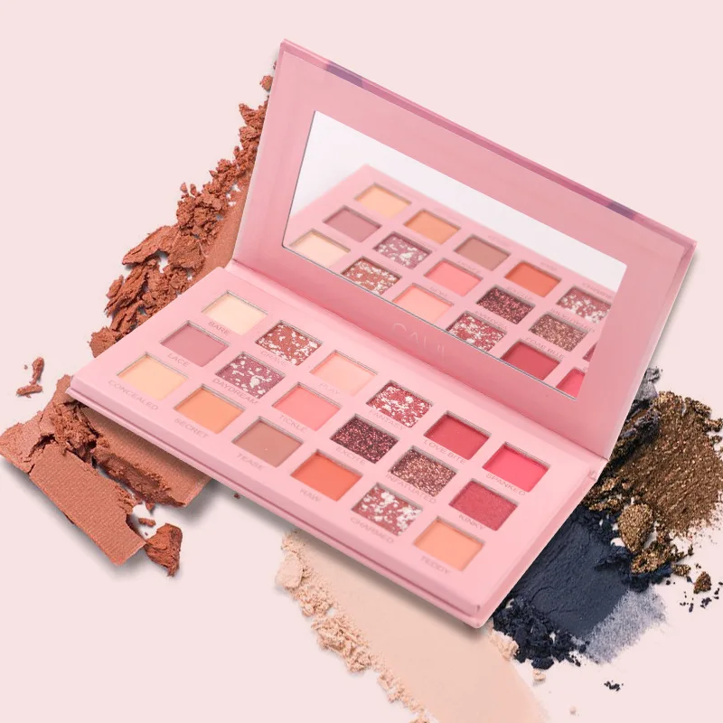 Перламутровые тени для век 18 цветов матовые водостойкие начинающих легкий