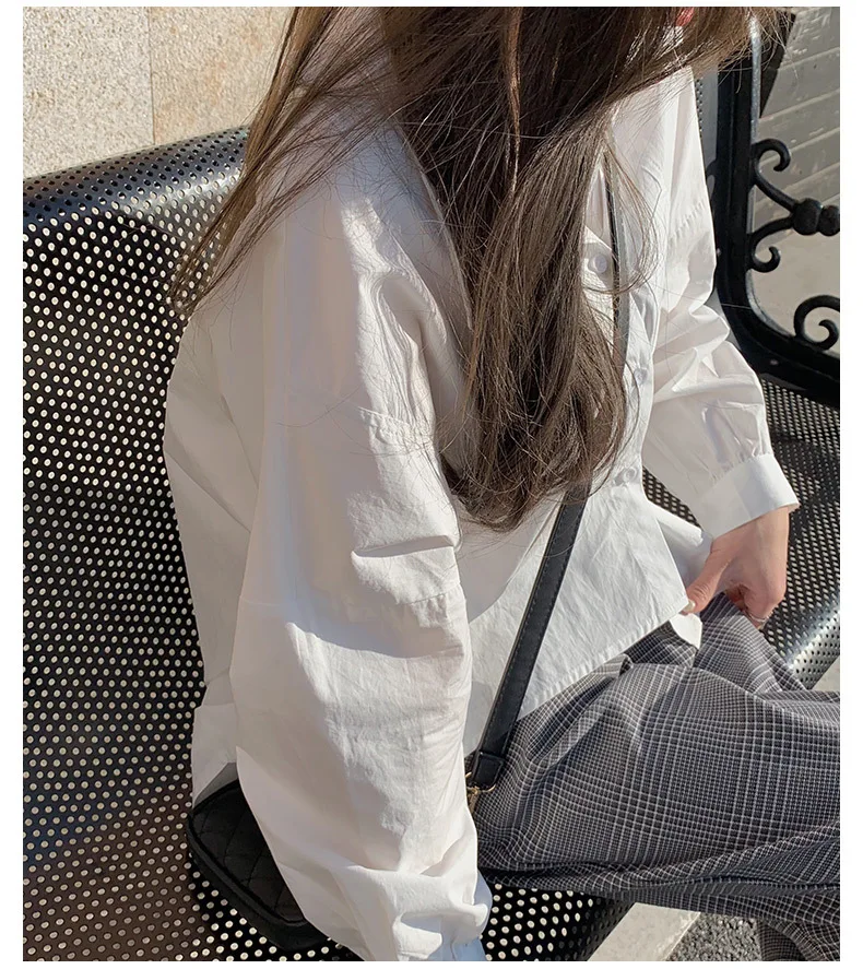

Spring Women's Solid Color Lapel Irregular Cardigan Long Sleeve Loose Casual Women's Three-color Inch Shirt Women Tops