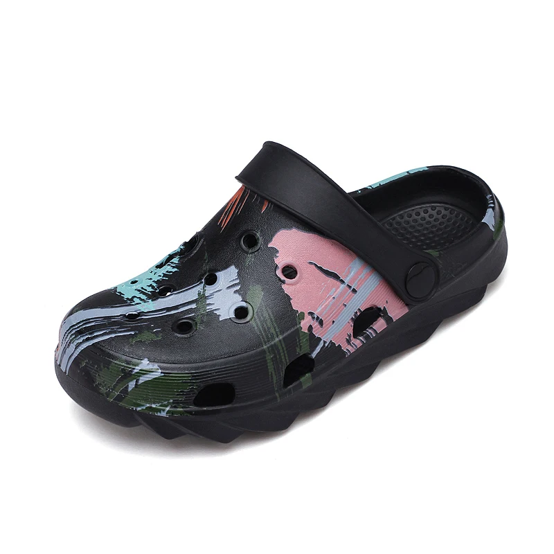 

2021 New Kids Sandals Home Outdoor Indoor Mules Clogs Summer Boys Girls Flat Slippers Children Garden Shoes
