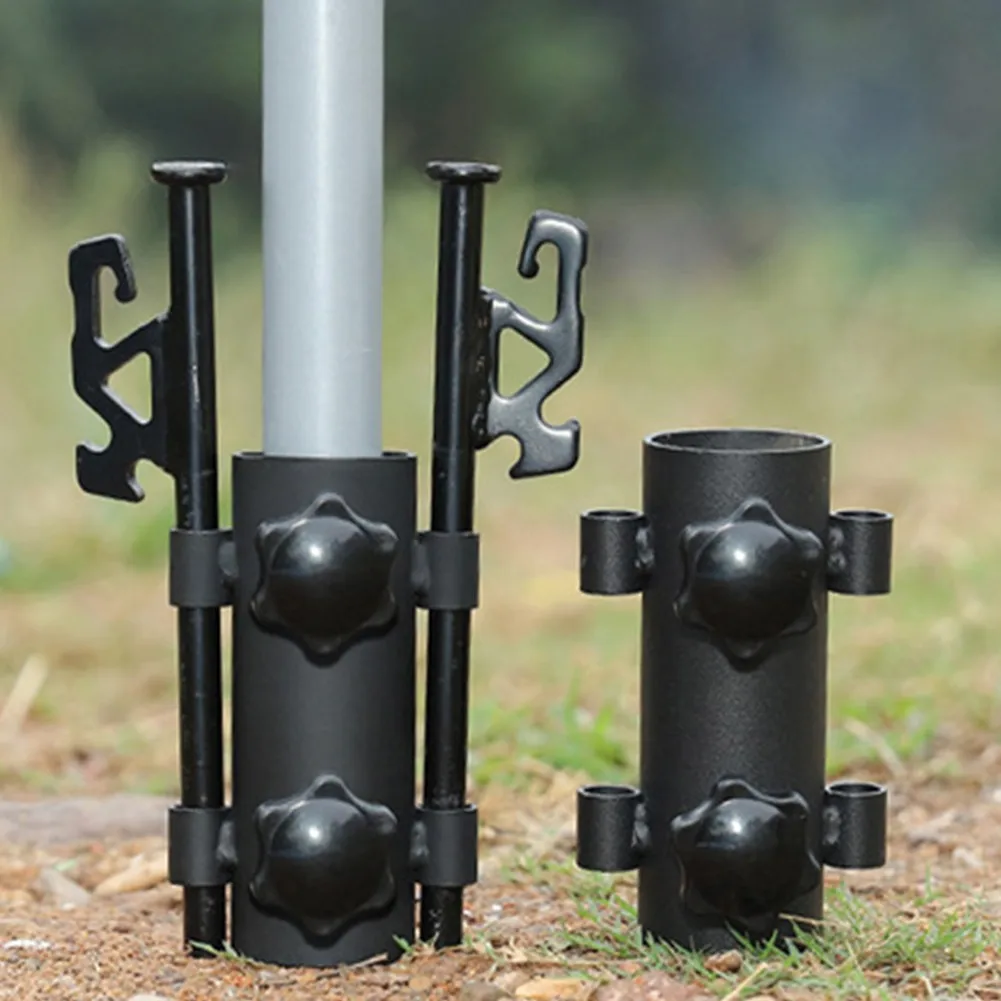 

Awning Rod Holder Outdoor Camping Metal Sunshade Pole Ground Holder Fixed Tube Reinforced Windproof Tent Awning Canopy Pole