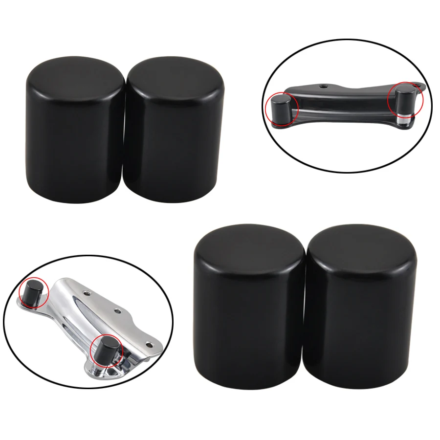

2 Pair Motorcycle Point Docking Hardware Covers Kit Satin Black Fits For Harley Touring Electra Street Glide Road King