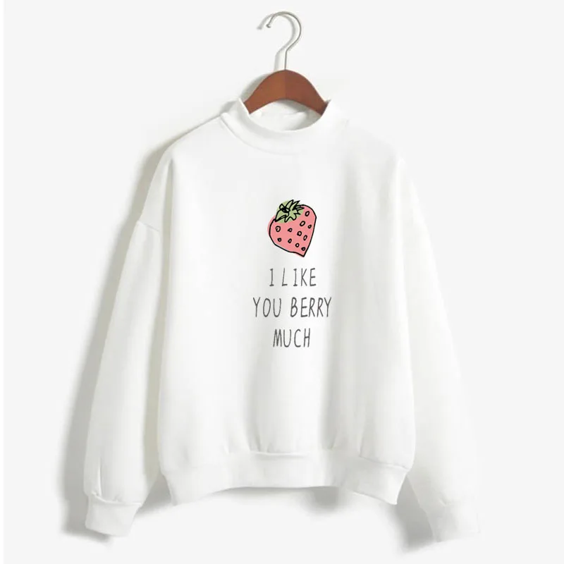 

Новинка осенняя одежда для пар свитшот с круглым вырезом конфетных цветов клубничный Женский пуловер Kawai Повседневный Универсальный Свитш...