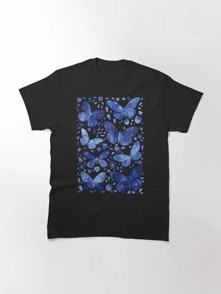 

Tops T Shirt Women Blue Butterflies Classic T-Shirt