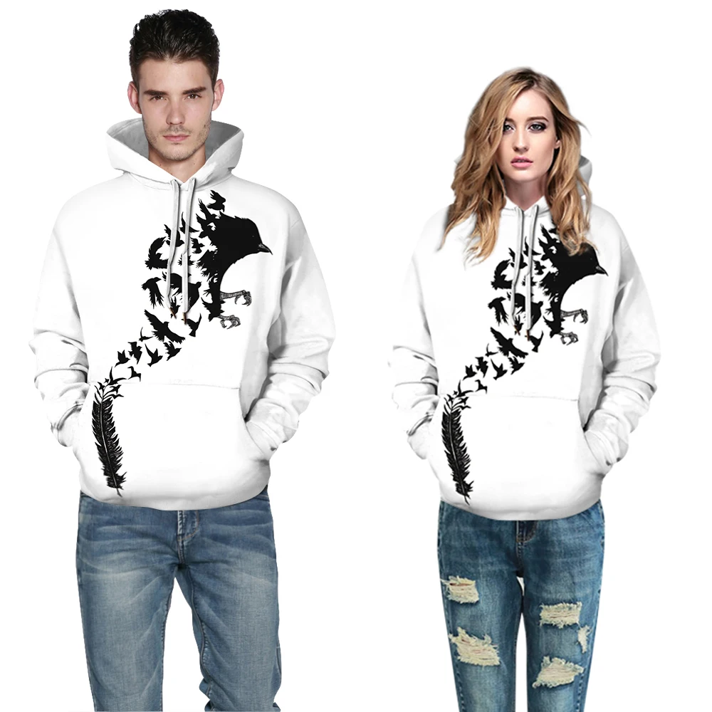 

Men's Leisure 3D Digital Printed Letter Youth Long Sleeve Pullover Tops 2020 Man Loose Splash Printed Hoodie Sweatshirt 2LB5