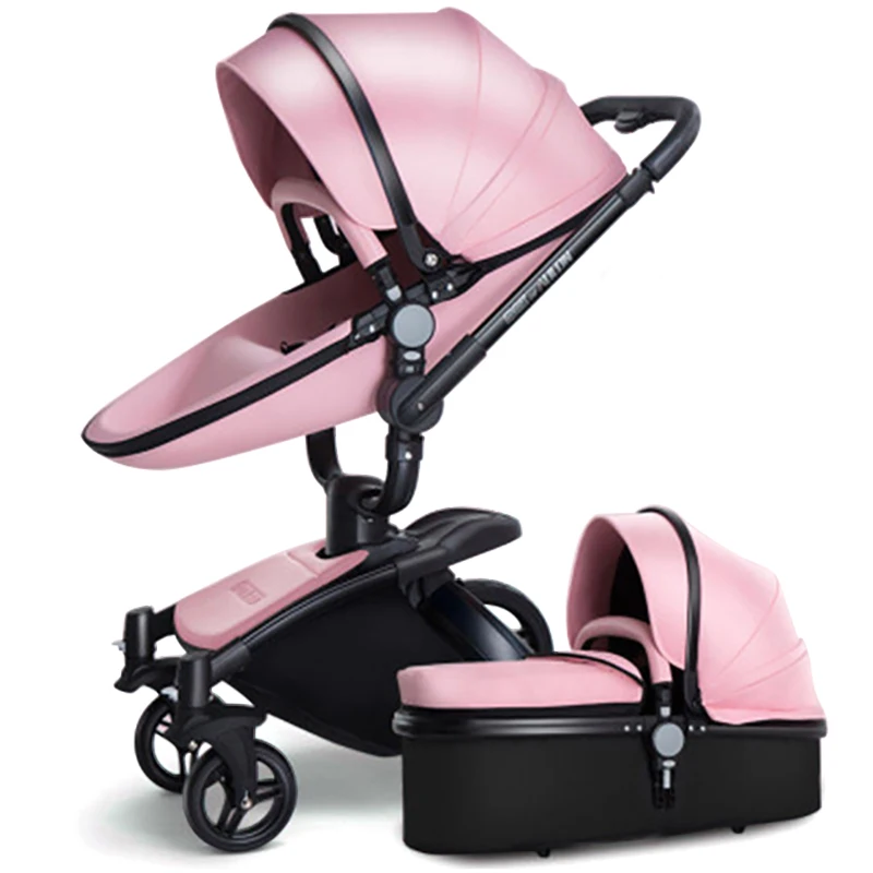 2 in 1 Pink 1 В 2/3 детская прогулочная коляска складная двухсторонняя тележка портативный Зонт с троллейбусом дорожная сумка для коляски Jogger дорожная система для детей - Цвет: 2 in 1 Pink