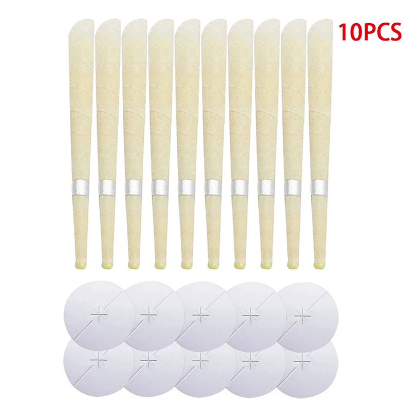 

10PCS Scented Beeswax Candle Ear Candling Therapy Earwax Cleaning Ear Cleaner Cones Hollow Candle Wax Ear Kit Q Grip Health Care