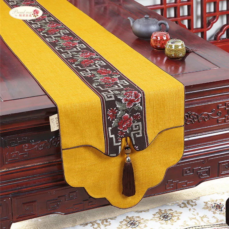 

Chinese Style Table Runner Modern Simple TV Cabinet Tablecloth Strip Long Tablecloth Tasseled Table Flag Luxury Wedding Decor