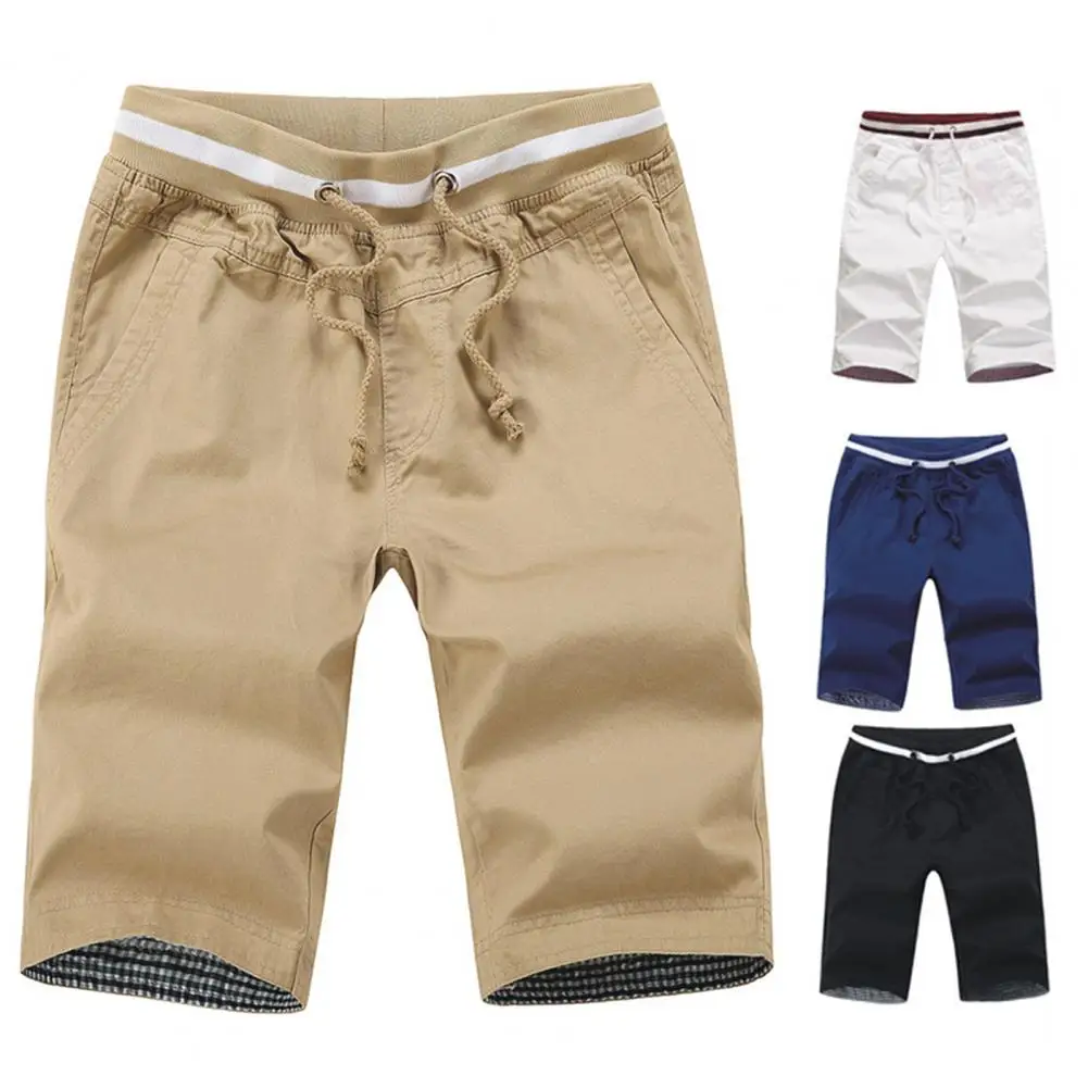 

Sportswear Trendy Solid Color Drawstring Shorts Summer Workwear Shorts Multi Pockets for Working