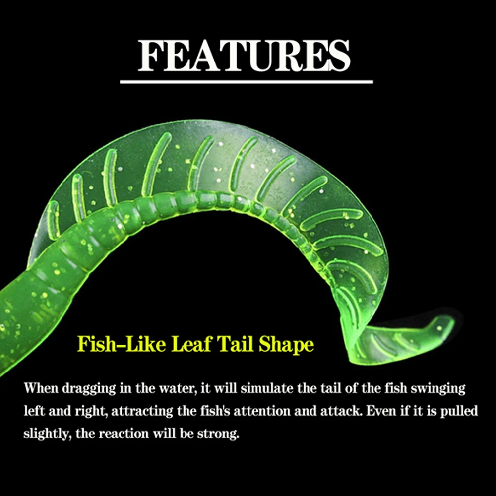 Рыболовная приманка Tail Grub рыболовная для морской рыбалки 2 г 4 светящиеся Мягкие