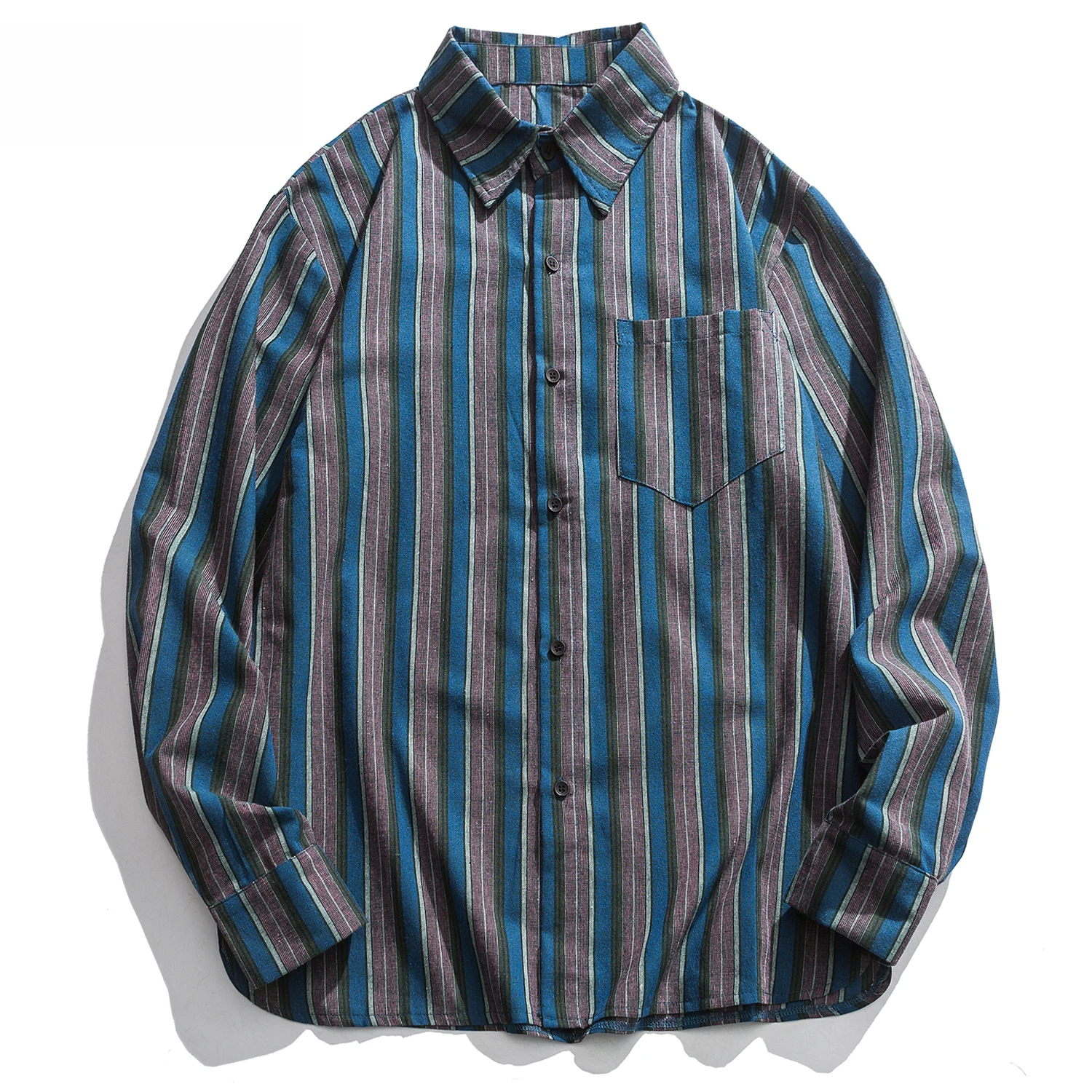 

Vintage Plaid Gothic Shirts Mens Fashion Harajuku Tops 2020 Spring Streetwear Casual Cotton Long Sleeve Oversized