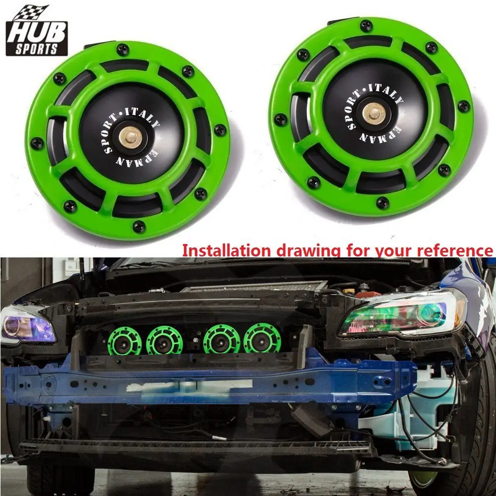 

2pcs Super Loud Blast Tone Grill Mount 12V Electric Compact Electric Car Horn Kit HU-HOM052