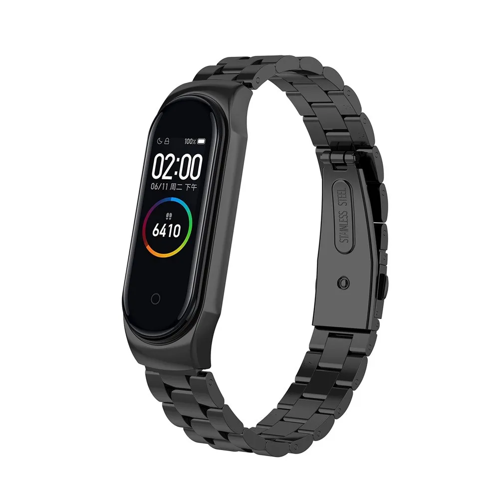 Браслет Beautyss для xiaomi mi Band 4 ремешок спортивных часов Часы из нержавеющей стали band