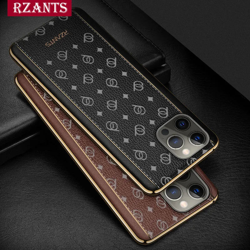

For iPhone 12 Pro Max Case Ultra Thin Electroplate Leather Business Cover for iPhone 12 Pro Case Rzants