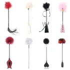 Флирт тикалки эротическое перо с Фетиш шлепание кожа Кнут для мужчин женщин мужчин секс повязка на глаза стимуляция дразнящие палочки игрушки