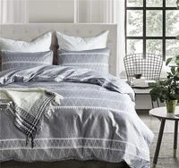 boho gery duvet cover pillowcase bedding set geometric quilt cover super soft full size luxury home bedding set bed comforters