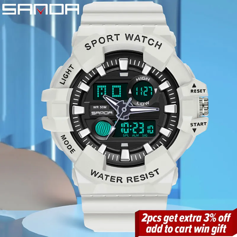 

Men's Military Sports Watches SANAD Brand 50M Waterproof Ladies Quartz Watch Men S Style Shock Male Clock relogio masculino 3037