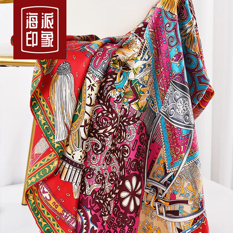 

★Shanghai silk impression woman big squares hangzhou silk in the fall and winter of heavy silk silk scarf gift box