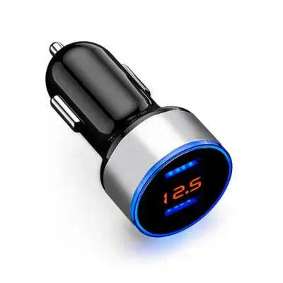 Серебристый 3.1A Dual USB светодиодный Дисплей мобильного телефона для мобильного телефона Зарядное устройство для Toyota Hilux Yaris Vios ВАЗ Kalina Priora Нива Самара 2110 Largus 2109 2107 2106 4x4 - Название цвета: Серебристый