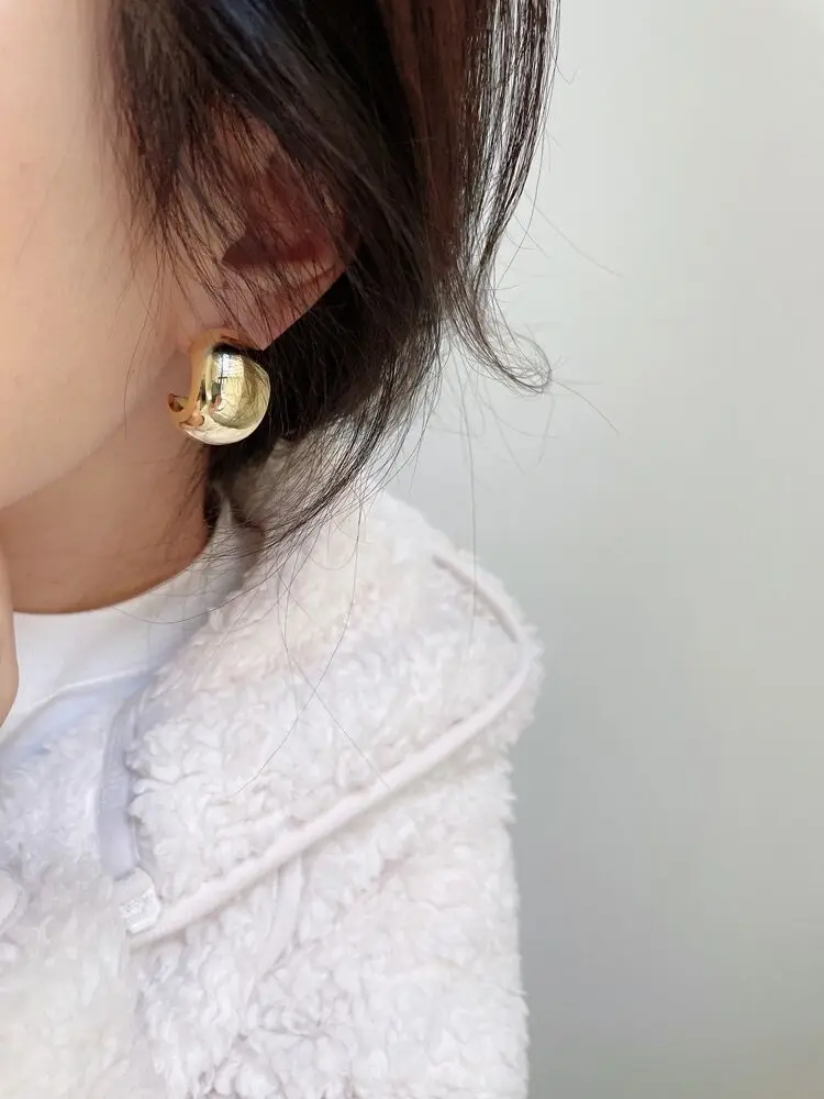 

Chunky Thick Gold Hoop Earrings Lightweight Small Hoops for Women Girls