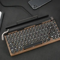 new mechanical keyboard wireless bluetooth compatible keyboards dot retro typewriter computer keyboard 83 keys gaming keyboards