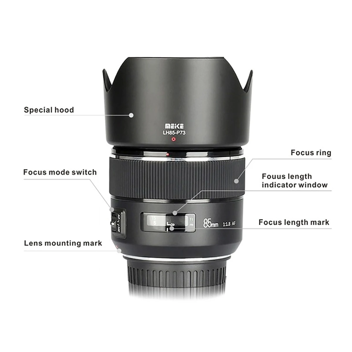 Объектив Meike 85 мм F/1 8 для камер Canon EOS EF 1300D 600D |