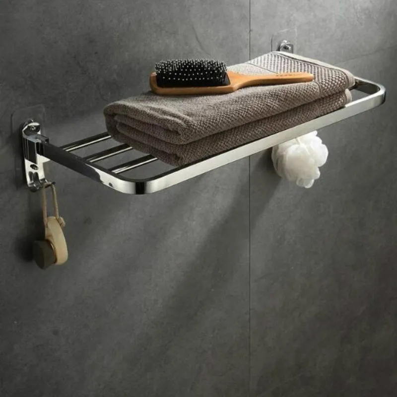 

Punch-free Seamless 304 Stainless Steel Towel Rack Bathroom Shelf Towel Bar Bathroom Towel Rack Towel Rack Wall Hanging G8093