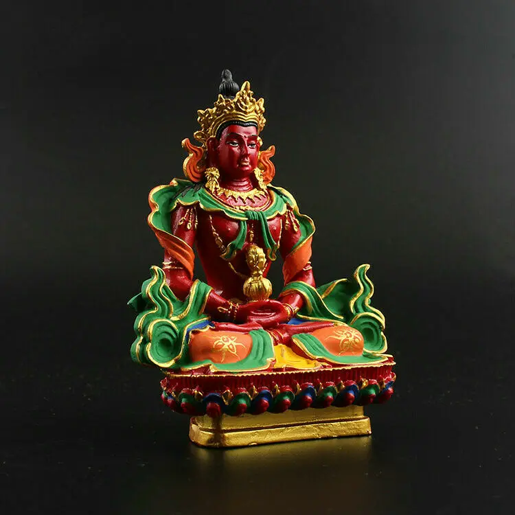 4 9 &quotТибет буддизм Смола Ручная роспись Амитаюс долголетия статуя Будды|Статуи и