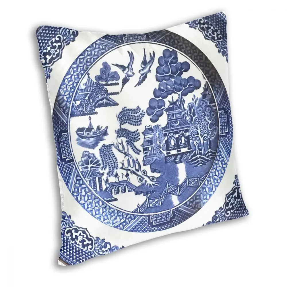 1 шт. 45x45 см синяя ивовая китайская квадратная наволочка чехол для дивана синий