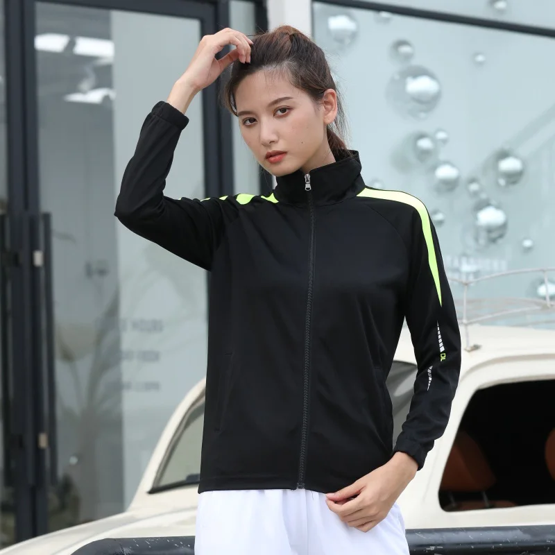 Women Running Jackets Solid Patchwork Yoga Long Sleeve Gym Ladies Sportswear Jerseys Outdoor Tranning Zipper Sweatshirts