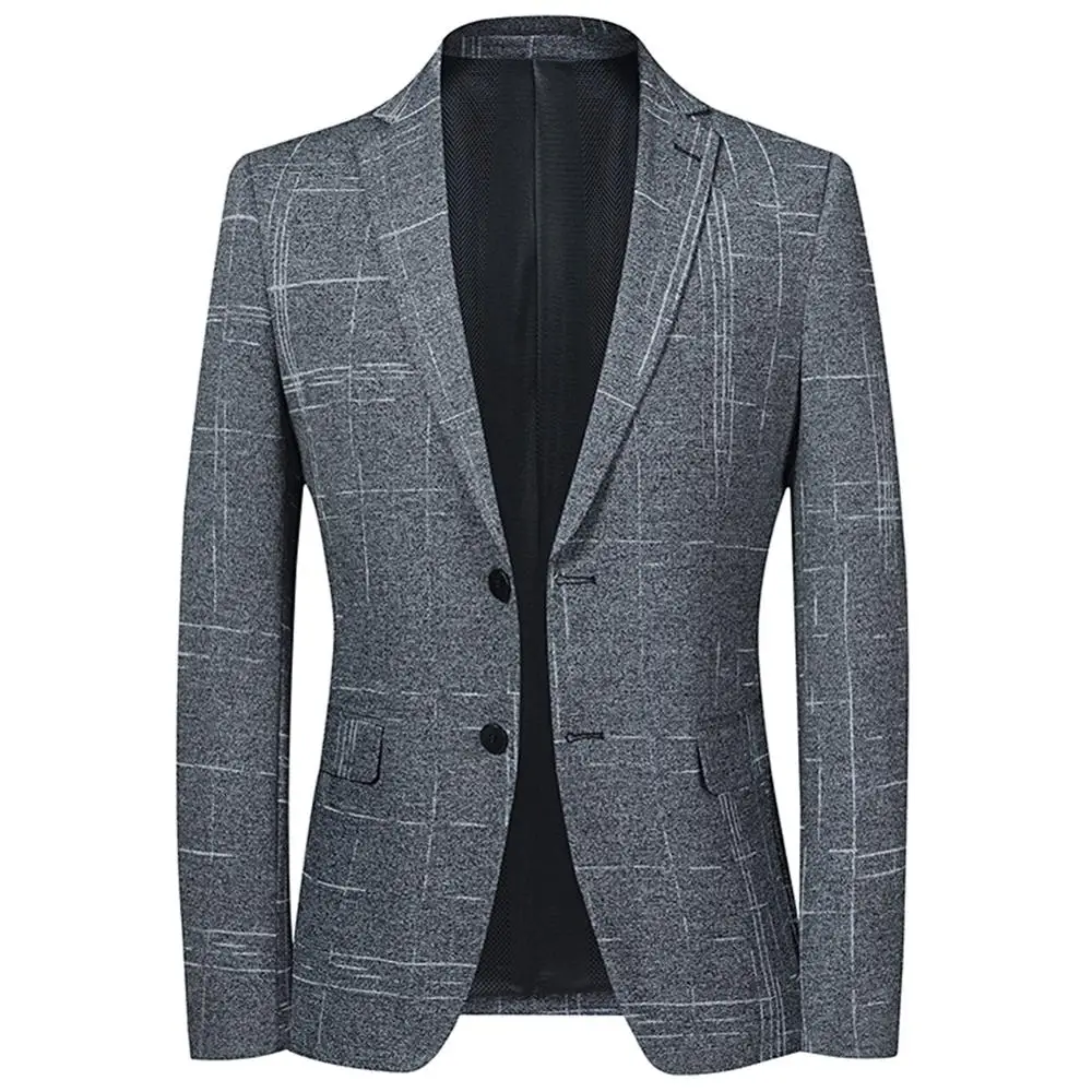 YUNCLOS мужской вязанный блейзер с двумя пуговицами деловой Повседневный тонкий