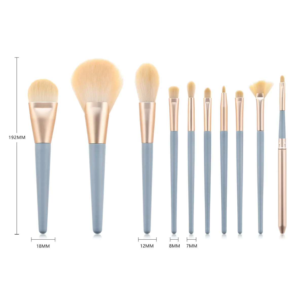 

Makeup Brush-The Blue 10pcs Super Soft Fiber Makeup Brushes Set-high Quality Face&eye Cosmetic Pens-Nylon Hair Makeup Brushes