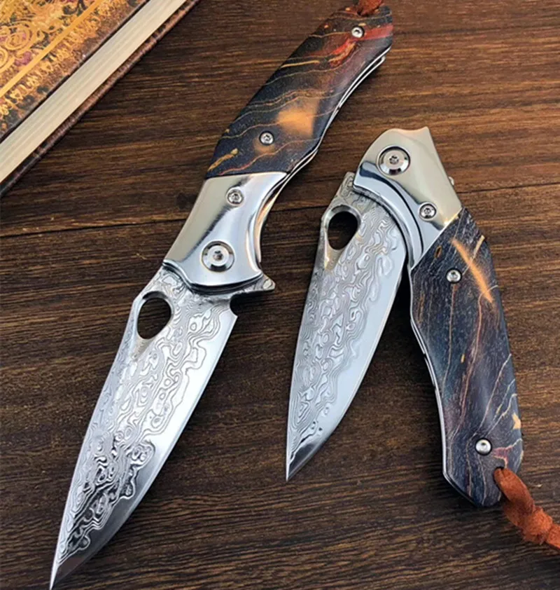 Тактический складной нож для кемпинга из дамасской стали 304 стальная головка/VG10