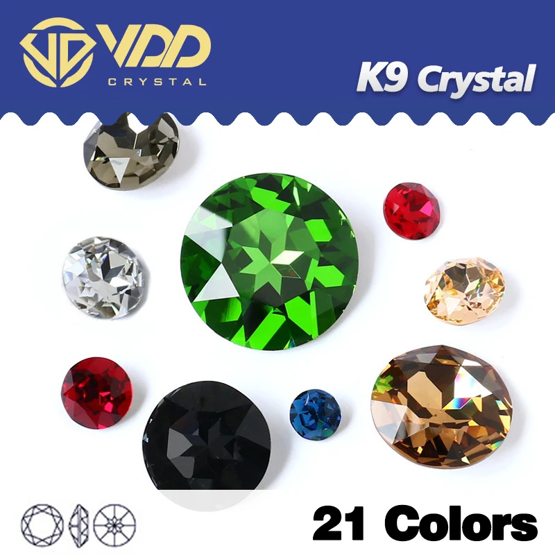

VDD 100 шт. K9 стеклянные круглые кристаллы заостренной формы Необычные камни стразы алмазные ювелирные изделия Сделай Сам Рукоделие украшение...