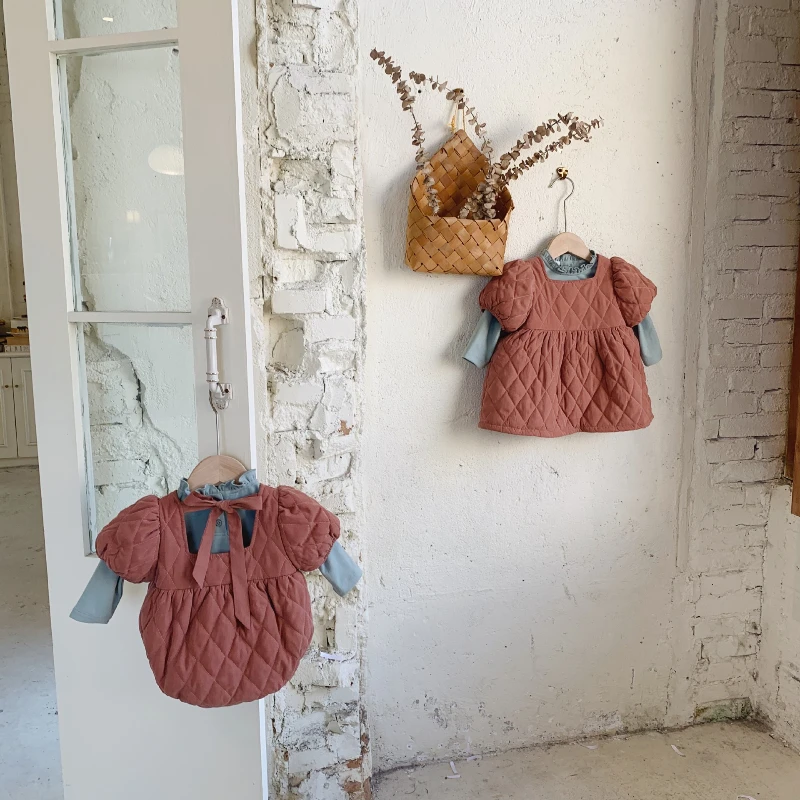 

2022 Floral Tulle Tutu Dress for Fall Winter baby girl winter clothes Baby Girl Fall Knit Romper Dress Cute Long Sleeve Crewneck