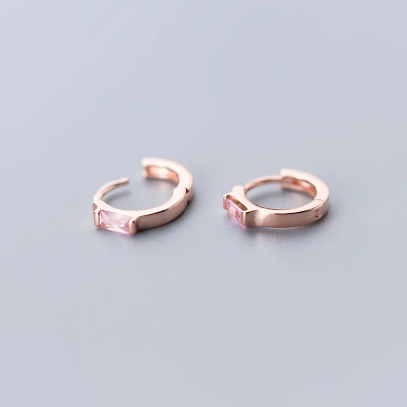 MloveAcc 925 пробы серебряные розовые CZ серьги-кольца серебряные для женщин ювелирные изделия из стерлингового серебра подарок на день Святого Валентина