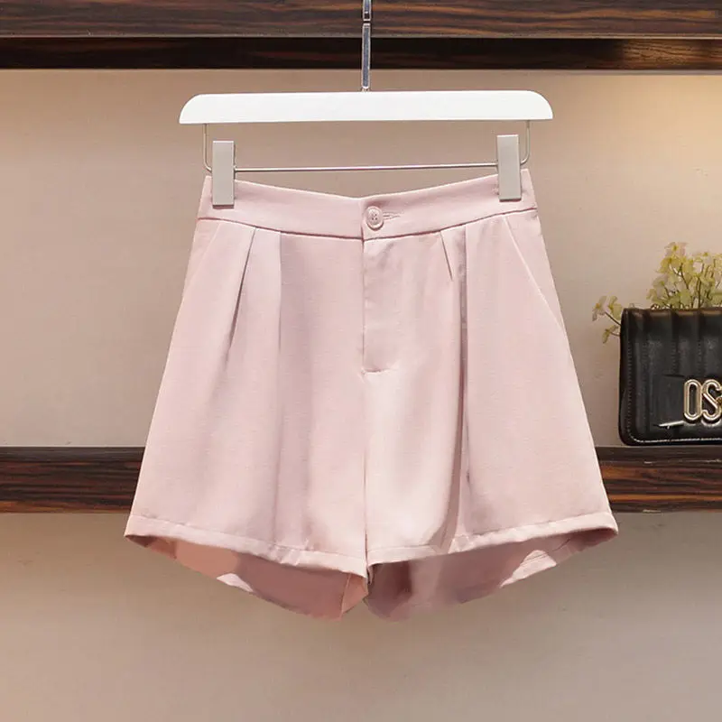 2020 Summer Women Work Style Casual Top +One Button Mid Long Blazer High Waist Loose Shorts Pants Suits 3 Pieces Sets H141 |