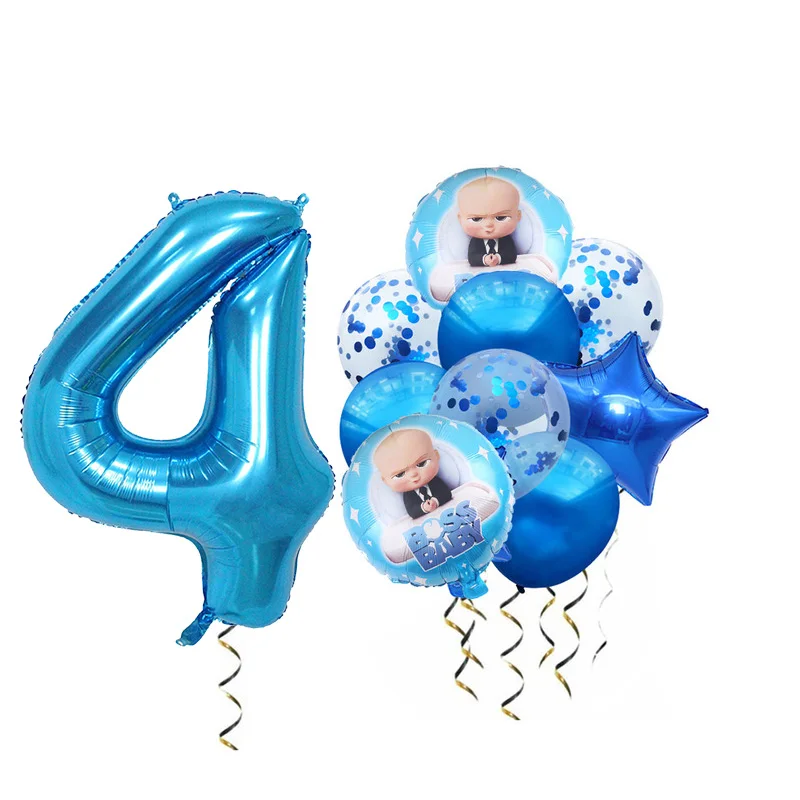 

baby boss balloons with 40 inch blue number baloon little boy baby boss birthday party decoration 1st one year old