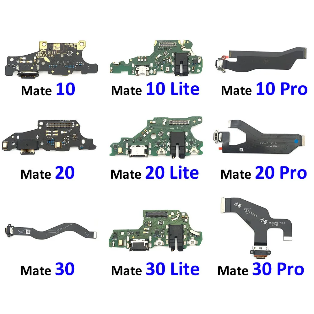

10 шт. 100% оригинальный новый для Huawei Mate 9 10 20 30 Lite Pro USB-порт для зарядки, разъем с микрофоном, гибкий кабель для микрофона