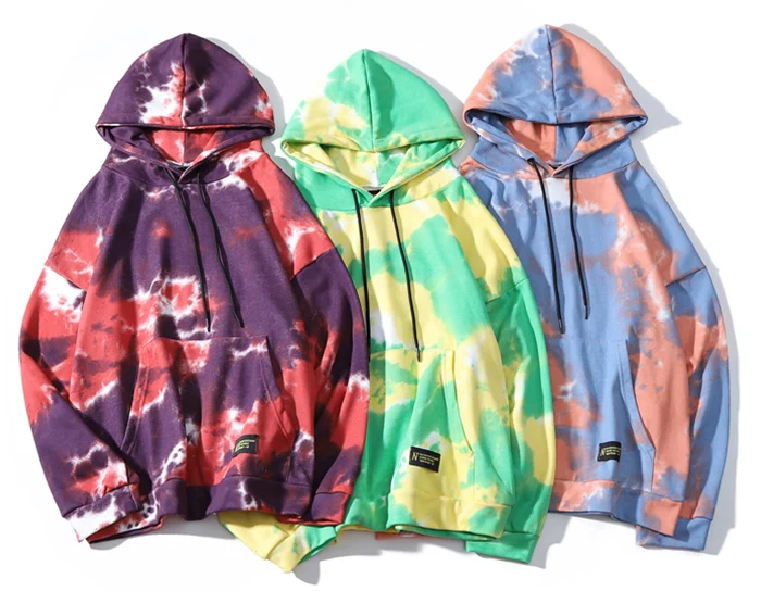 Aelfric Eden Tie dying толстовки мужские осень Харадзюку хип хоп цветной пуловер Повседневный хлопковый свитер с капюшоном уличная одежда