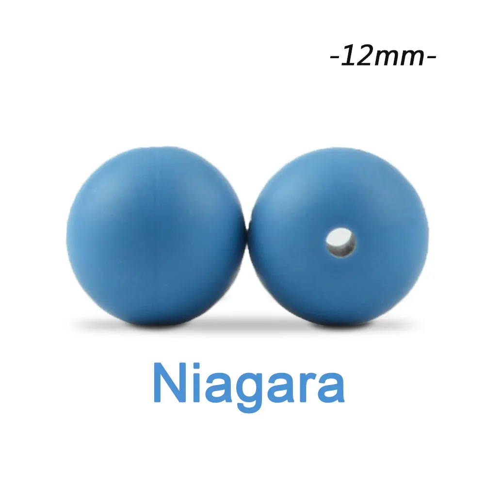 niagara Силиконовые бусины LOFCA, 12 мм, 200 шт, детские силиконовые бусины для прорезывания зубов, Пищевая силиконовая детская соска, ожерелье, подвеска, изготовление продукта - Цвет: niagara