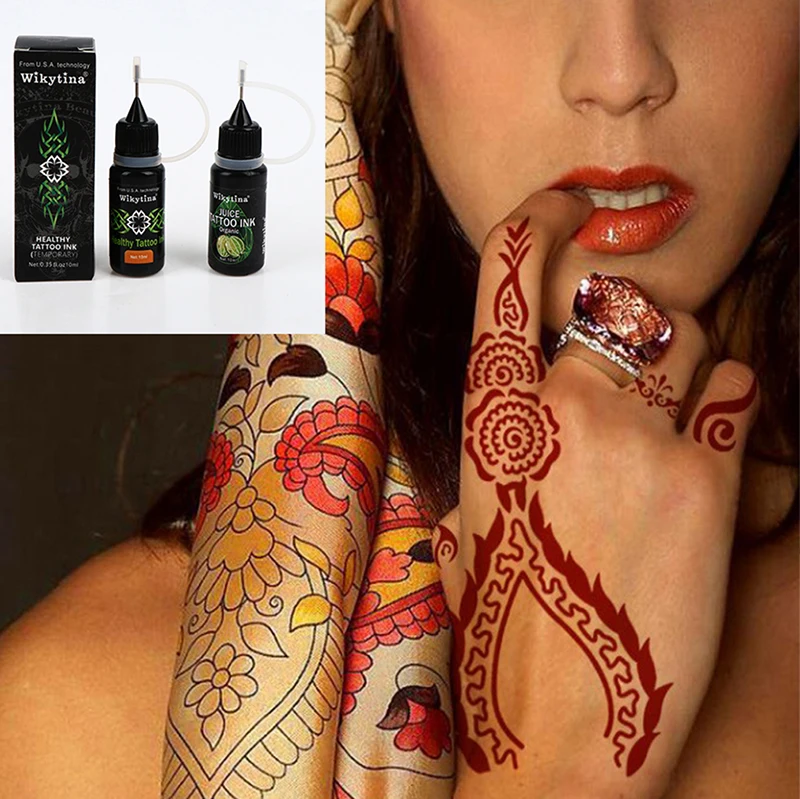 

10 мл 8 цветов, временные чернила для татуировки, натуральный органический фруктовый гель для боди-арта, пигмент, стойкие чернила для татуиро...
