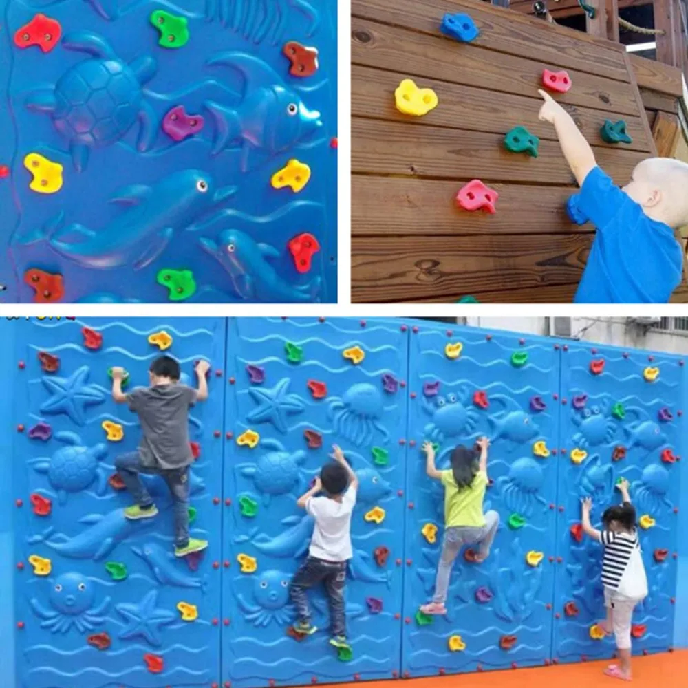 

Kids Climbing Stones Set Wall Hold Grab Stone Grip for DIY Indoor Outdoor Playground Parks Climbing Wall Equipment