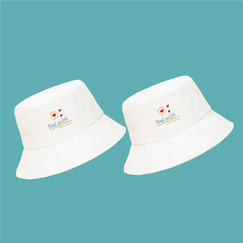 

Cotton Best Wish Letter Embroidery Bucket Hat Fisherman Hat Outdoor Travel Hat Sun Cap Hats for Men and Women 61